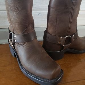 Women's DURANGO Brown Leather Harness Boots